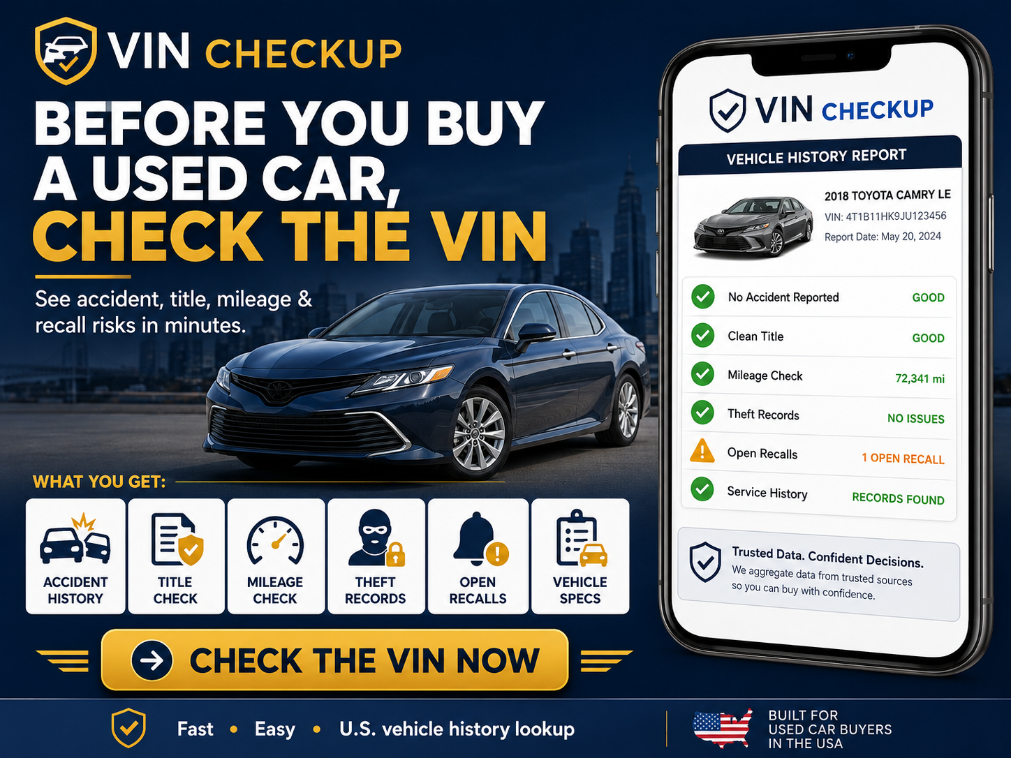 Unlock the Truth: VIN CheckUp Vehicle History Reports for Smart Used Car Buyers - main image